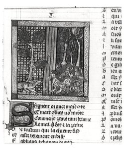 Ms Fr 1580 The Fox Flattering Chanteclerc, fra Le Roman de Renart af French School